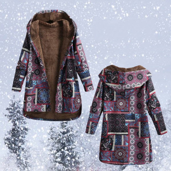 R&B | Bohemian Wintermantel mit Blumenmuster