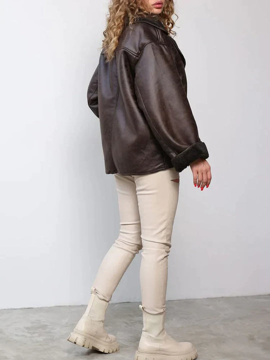 R&B | Vintage Kunstlederjacke für Frauen