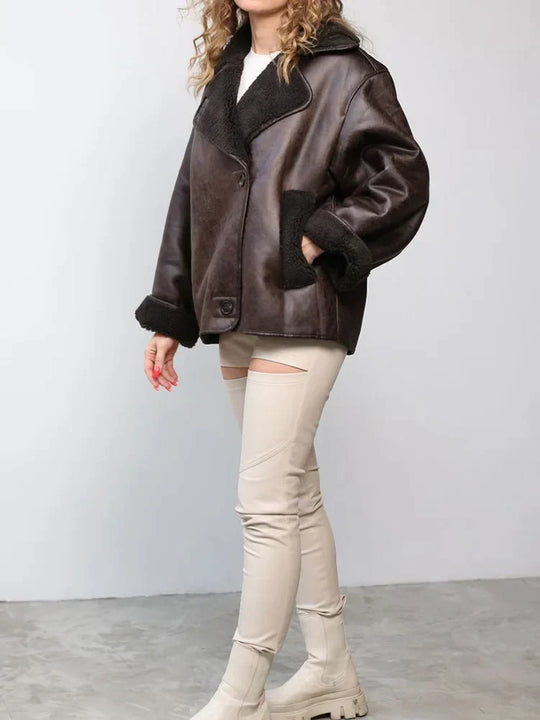 R&B | Vintage Kunstlederjacke für Frauen