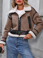 R&B | Stilvolle Fliegerjacke Aus Lammfellimitat