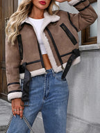 R&B | Stilvolle Fliegerjacke Aus Lammfellimitat