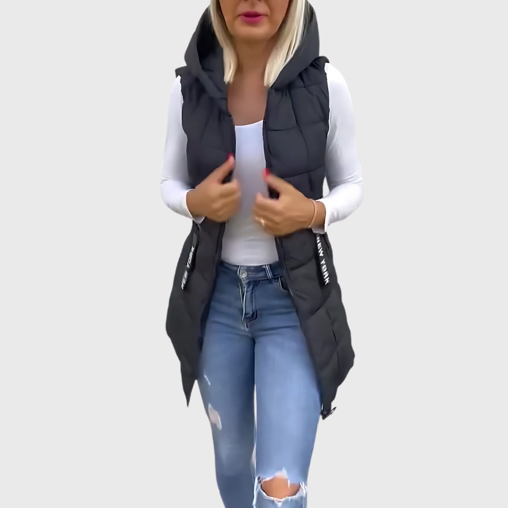 R&B | Damen Eleganter Ärmelloser Gepolsterter Wintermantel
