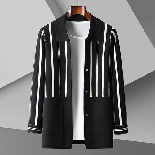 R&B | Strickjacke Lockere Passform Wollmischung Knopfverschluss mit Taschen
