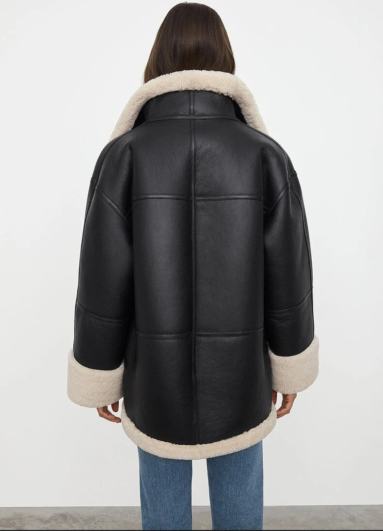 R&B | Damen Warme Winterjacke mit Pelzkragen und Weicher Fütterung
