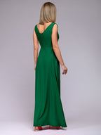 R&B | Elegantes Maxi Kleid mit Tiefem V-Ausschnitt und Schlitz