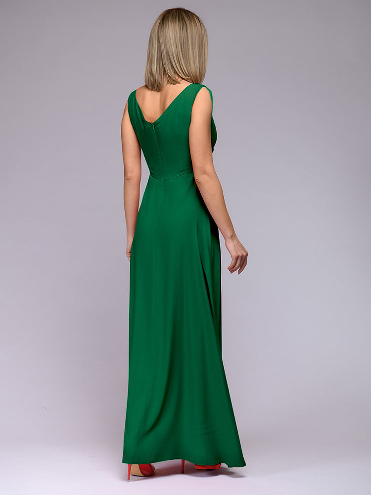 R&B | Elegantes Maxi Kleid mit Tiefem V-Ausschnitt und Schlitz