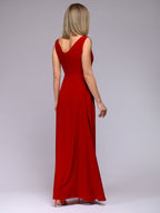 R&B | Elegantes Maxi Kleid mit Tiefem V-Ausschnitt und Schlitz