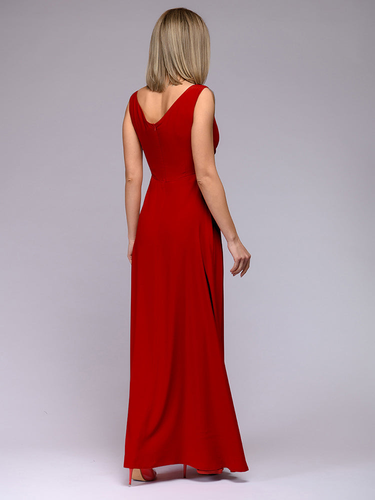 R&B | Elegantes Maxi Kleid mit Tiefem V-Ausschnitt und Schlitz
