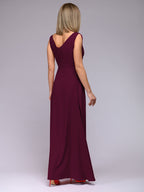 R&B | Elegantes Maxi Kleid mit Tiefem V-Ausschnitt und Schlitz