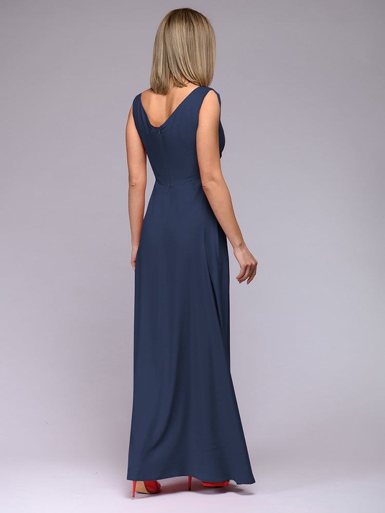 R&B | Elegantes Maxi Kleid mit Tiefem V-Ausschnitt und Schlitz
