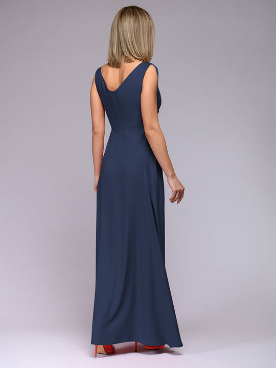R&B | Elegantes Maxi Kleid mit Tiefem V-Ausschnitt und Schlitz