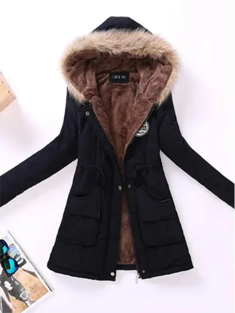 R&B | Winterjacke mit Kapuze und Innenfutter für Frauen Ideal für Den Alltag