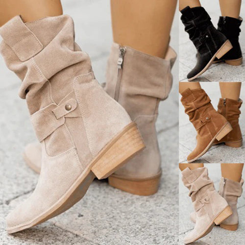 R&B | Elegante Flache Stiefel mit Seitenzipper