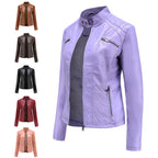 Heidi-Mode | Lederjacke für Damen - Modische Jacke mit Reißverschluss
