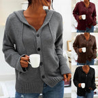 R&B | Strickjacke mit Kapuze und Kordelzug