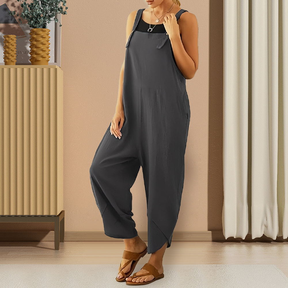 R&B | Lässiger, Lockerer Overall In Volltonfarbe für Damen