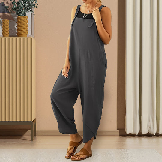 R&B | Lässiger, Lockerer Overall In Volltonfarbe für Damen