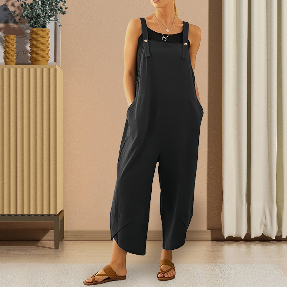 R&B | Lässiger, Lockerer Overall In Volltonfarbe für Damen
