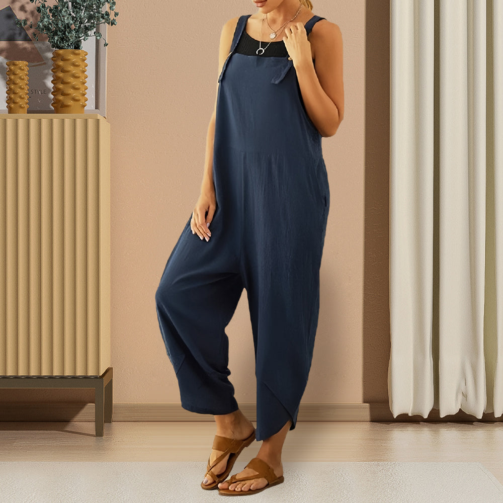 R&B | Lässiger, Lockerer Overall In Volltonfarbe für Damen