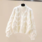R&B | Fleur Retro Glam Set - Weicher Cremefarbener Pullover & Jeans mit Perlenverzierung