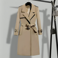 R&B | Damen-Trenchcoat mit Taillengurt & Knopfblende