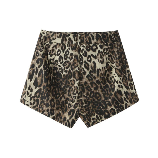 R&B - Denim Leopard Shorts