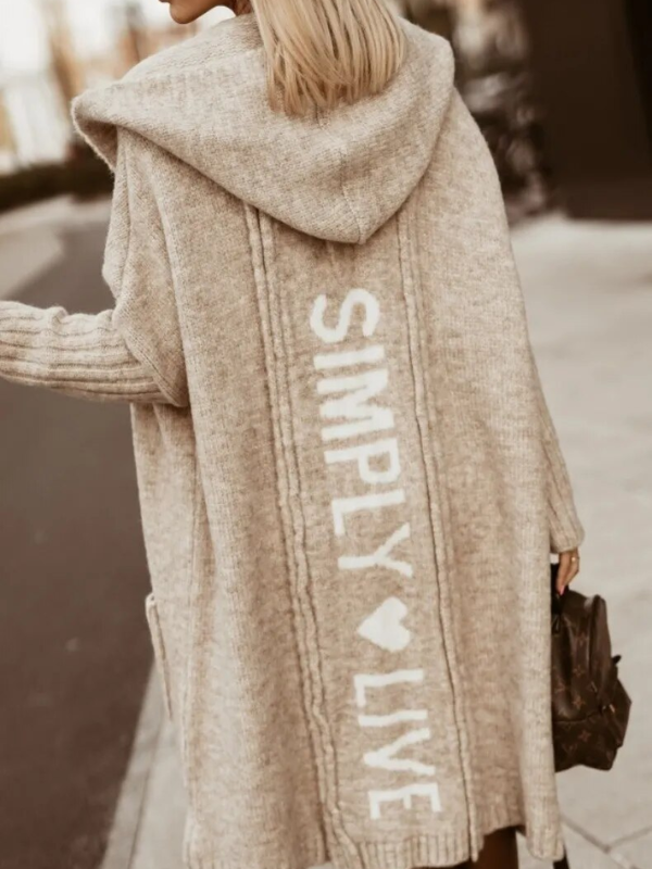 R&B | langer Cardigan mit Kapuze Weich & Warm