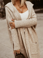 R&B | langer Cardigan mit Kapuze Weich & Warm