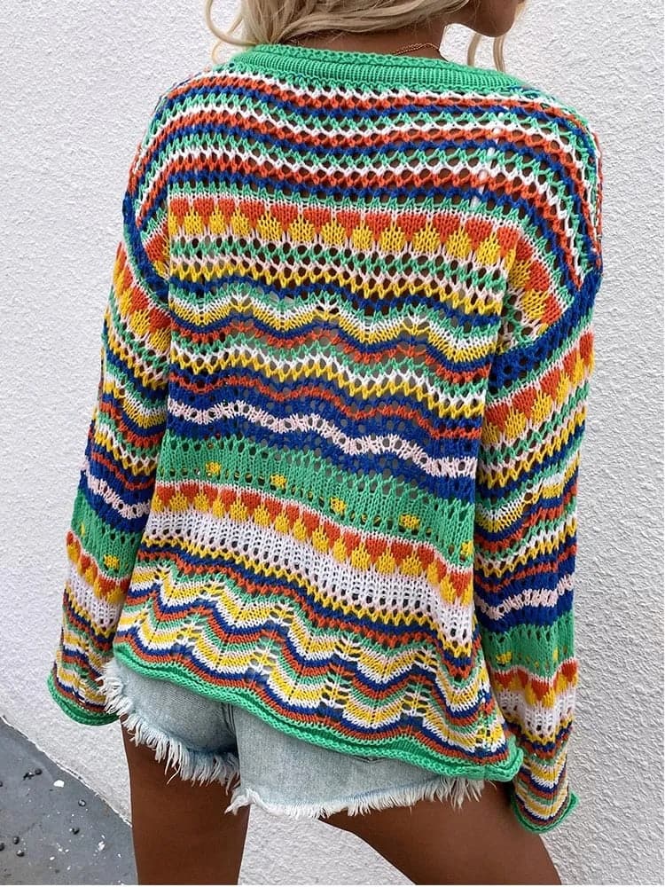 R&B | Cardigan Gestrickt mit Knopfverschluss Leicht und Atmungsaktiv Lockere Passform