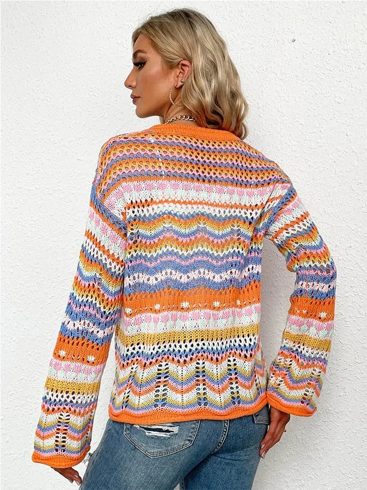 R&B | Cardigan Gestrickt mit Knopfverschluss Leicht und Atmungsaktiv Lockere Passform