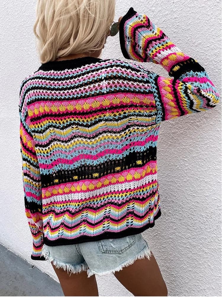 R&B | Cardigan Gestrickt mit Knopfverschluss Leicht und Atmungsaktiv Lockere Passform