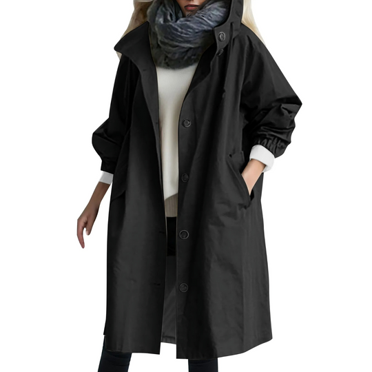 R&B | Winddichtes Damen-Trenchcoat mit Kapuze