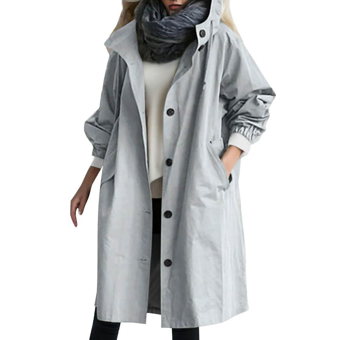 R&B | Winddichtes Damen-Trenchcoat mit Kapuze