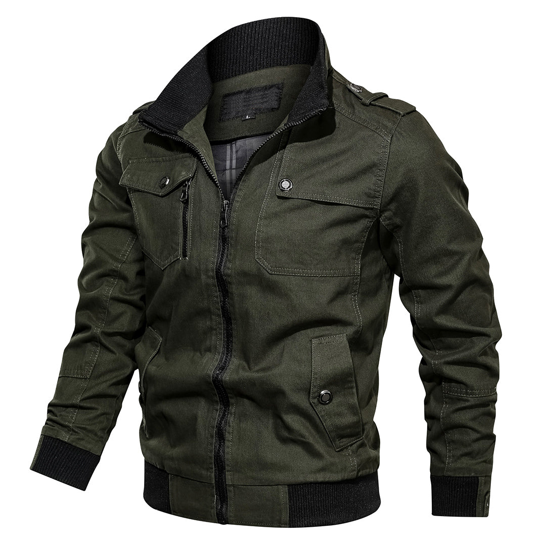 R&B | Bomberjacke Normale Passform Bomberdesign mit Rippkragen und Epauletten Mehrere Taschen