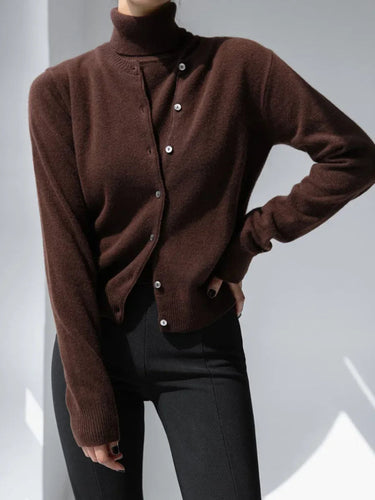R&B | Damen Strick-Cardigan und Rollkragenpullover Set
