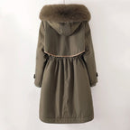 R&B | Damen Warme Gesteppte Kapuzen Winterjacke