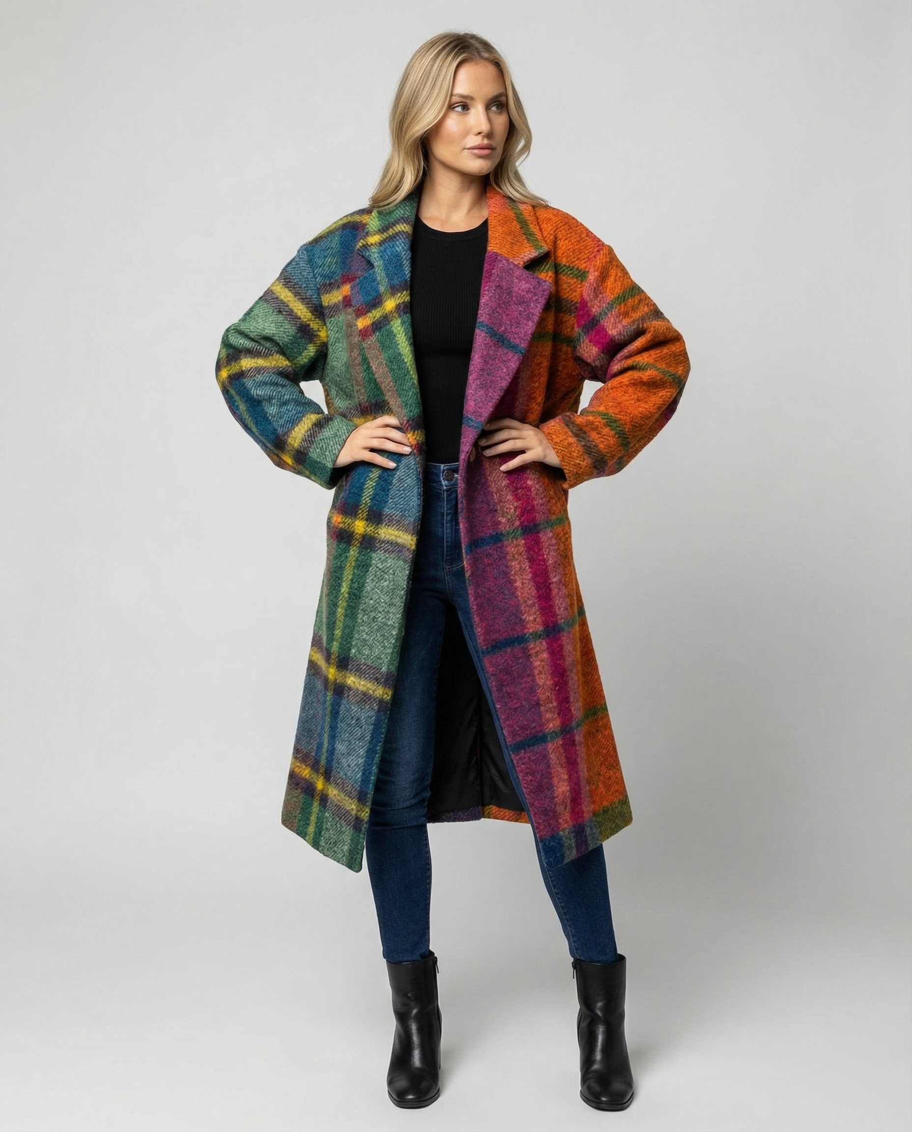 Herren Mantel Lang | Oversized Wintermantel mit Notch-Lapel & Taschen