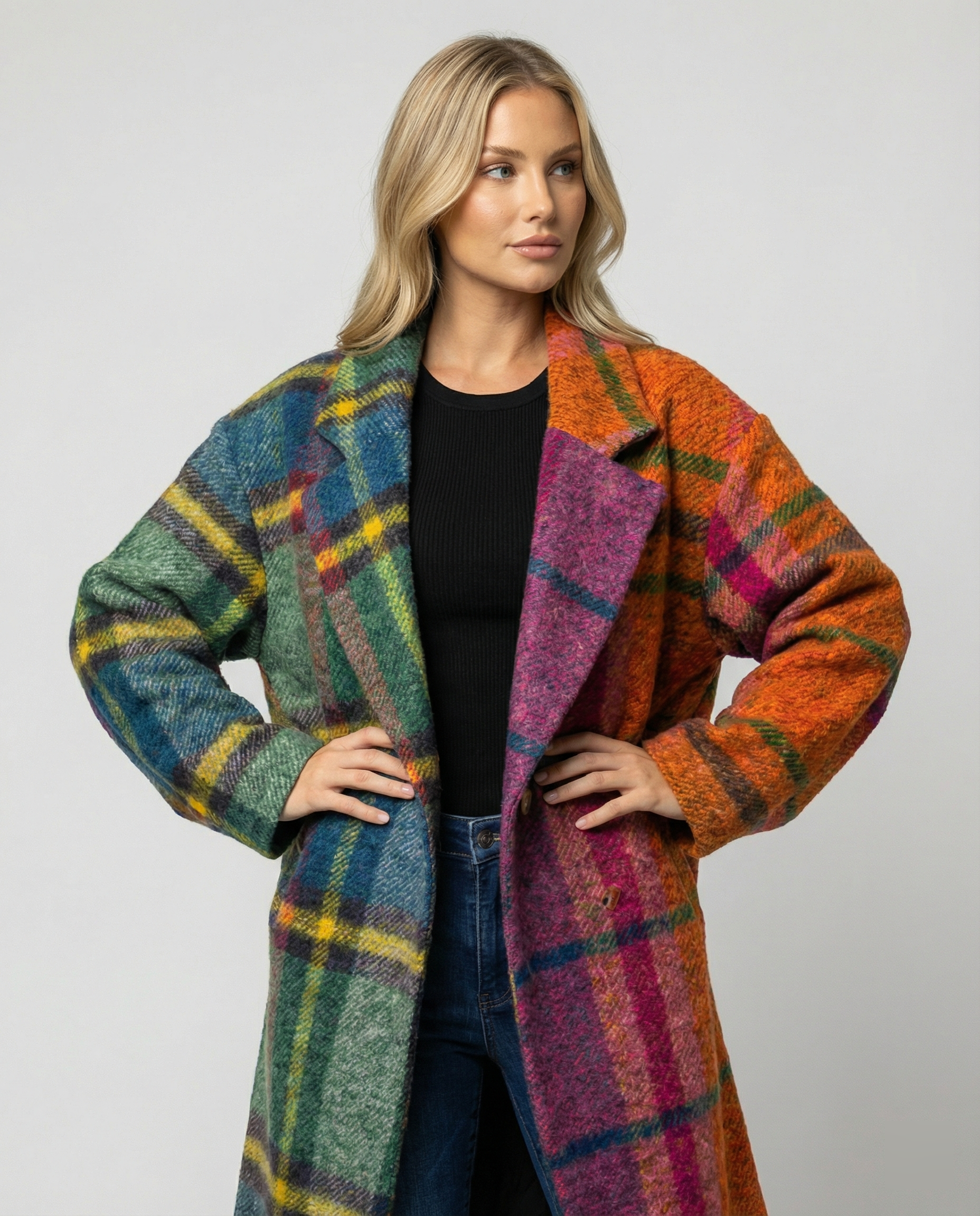 Herren Mantel Lang | Oversized Wintermantel mit Notch-Lapel & Taschen