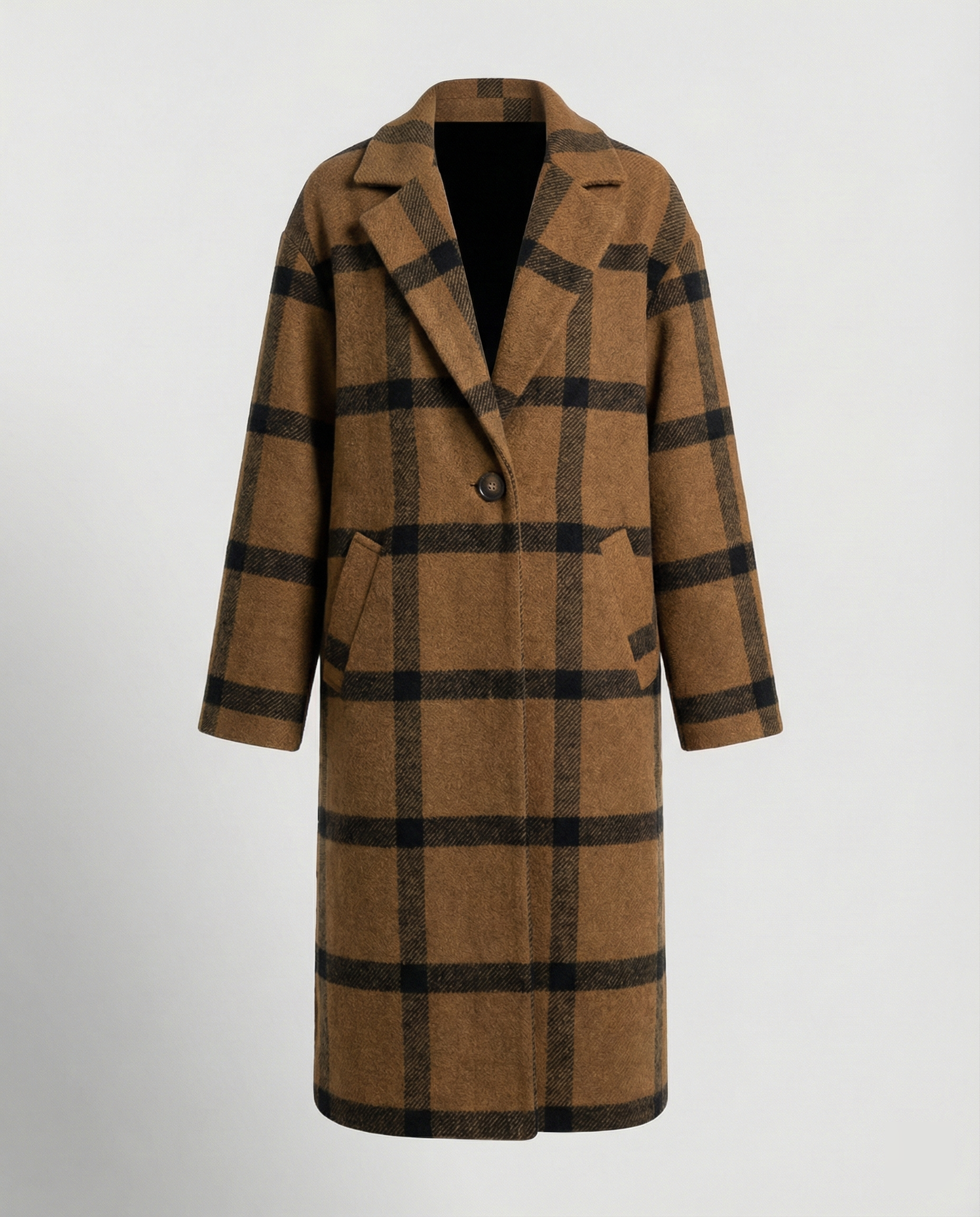 Herren Mantel Lang | Oversized Wintermantel mit Notch-Lapel & Taschen
