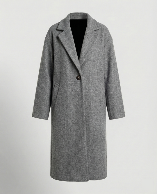 Herren Mantel Lang | Oversized Wintermantel mit Notch-Lapel & Taschen