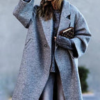 Herren Mantel Lang | Oversized Wintermantel mit Notch-Lapel & Taschen