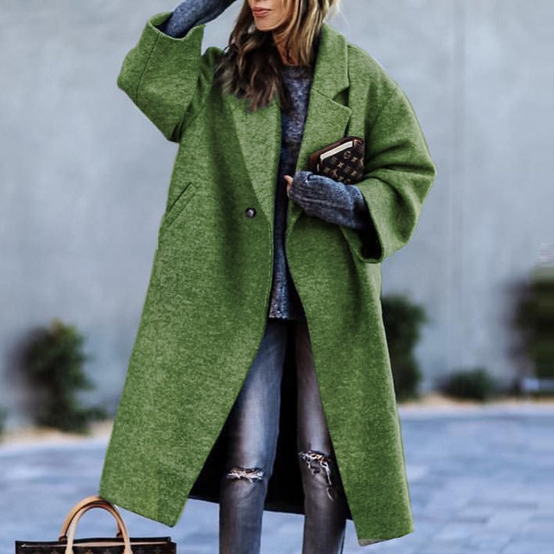 Herren Mantel Lang | Oversized Wintermantel mit Notch-Lapel & Taschen
