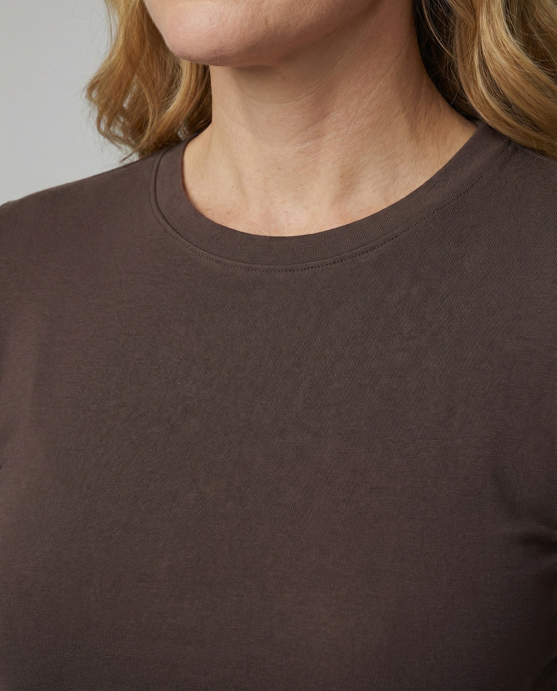 Damen Langarmshirt Slim Fit Modal Rundhals Basic Top