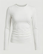 Damen Langarmshirt Slim Fit Modal Rundhals Basic Top