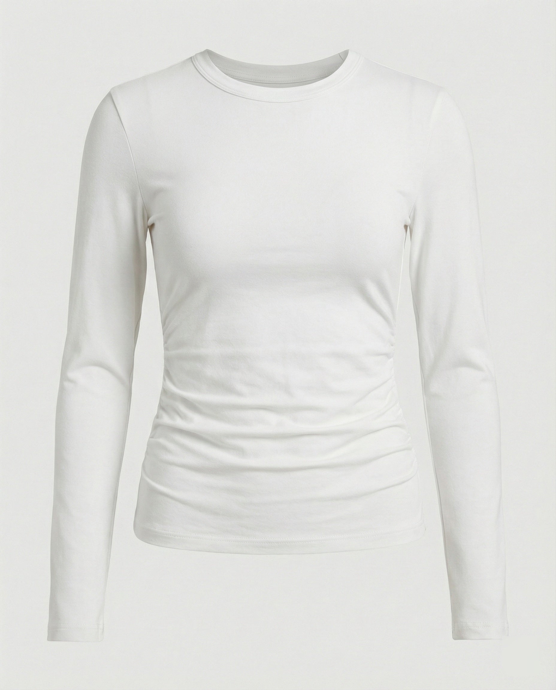 Damen Langarmshirt Slim Fit Modal Rundhals Basic Top