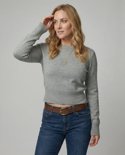 Damen Strickpullover Wolle Rundhals Slim-Fit Herbst Winter Oberteil