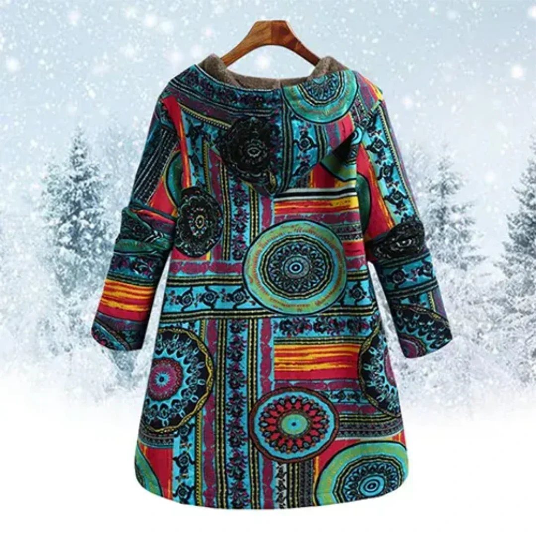 R&B | Klassiker Blumen Kapuzenjacke Winter