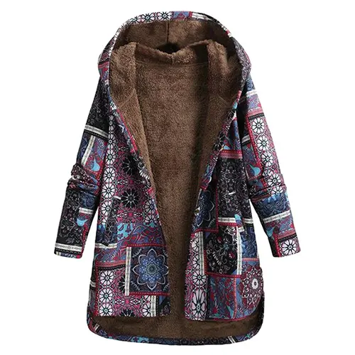 R&B | Klassiker Blumen Kapuzenjacke Winter
