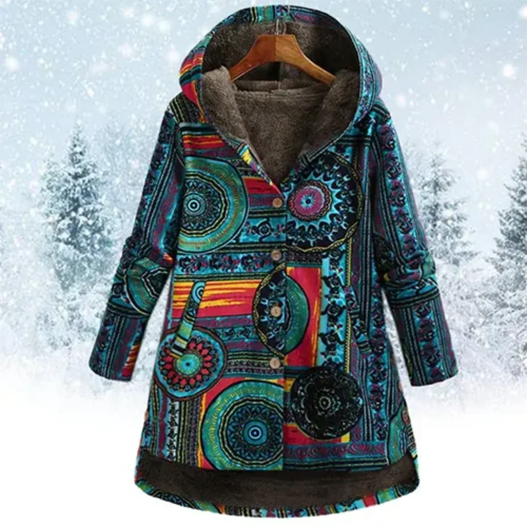 R&B | Klassiker Blumen Kapuzenjacke Winter