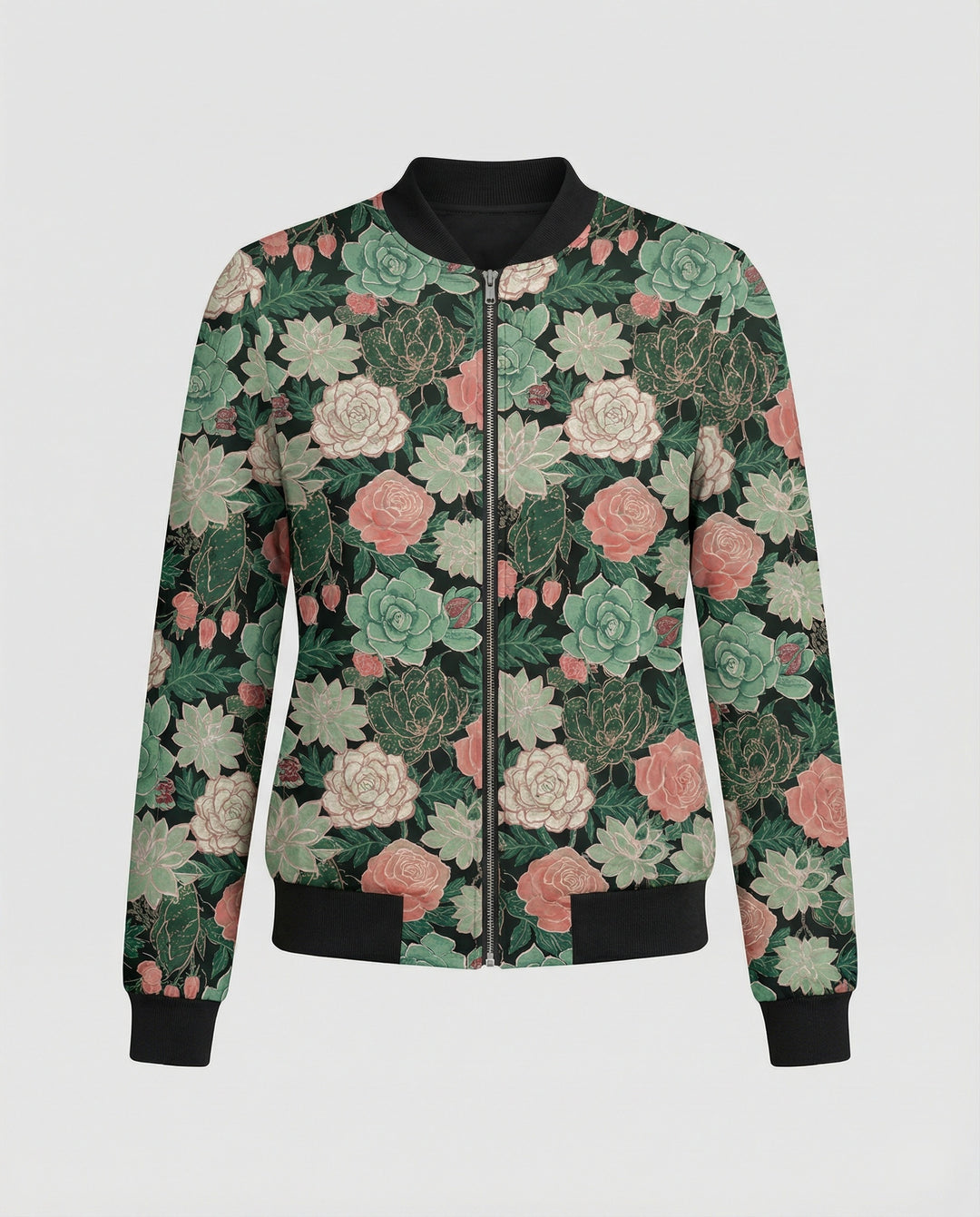 R&B | Bedruckte Zip Jacke